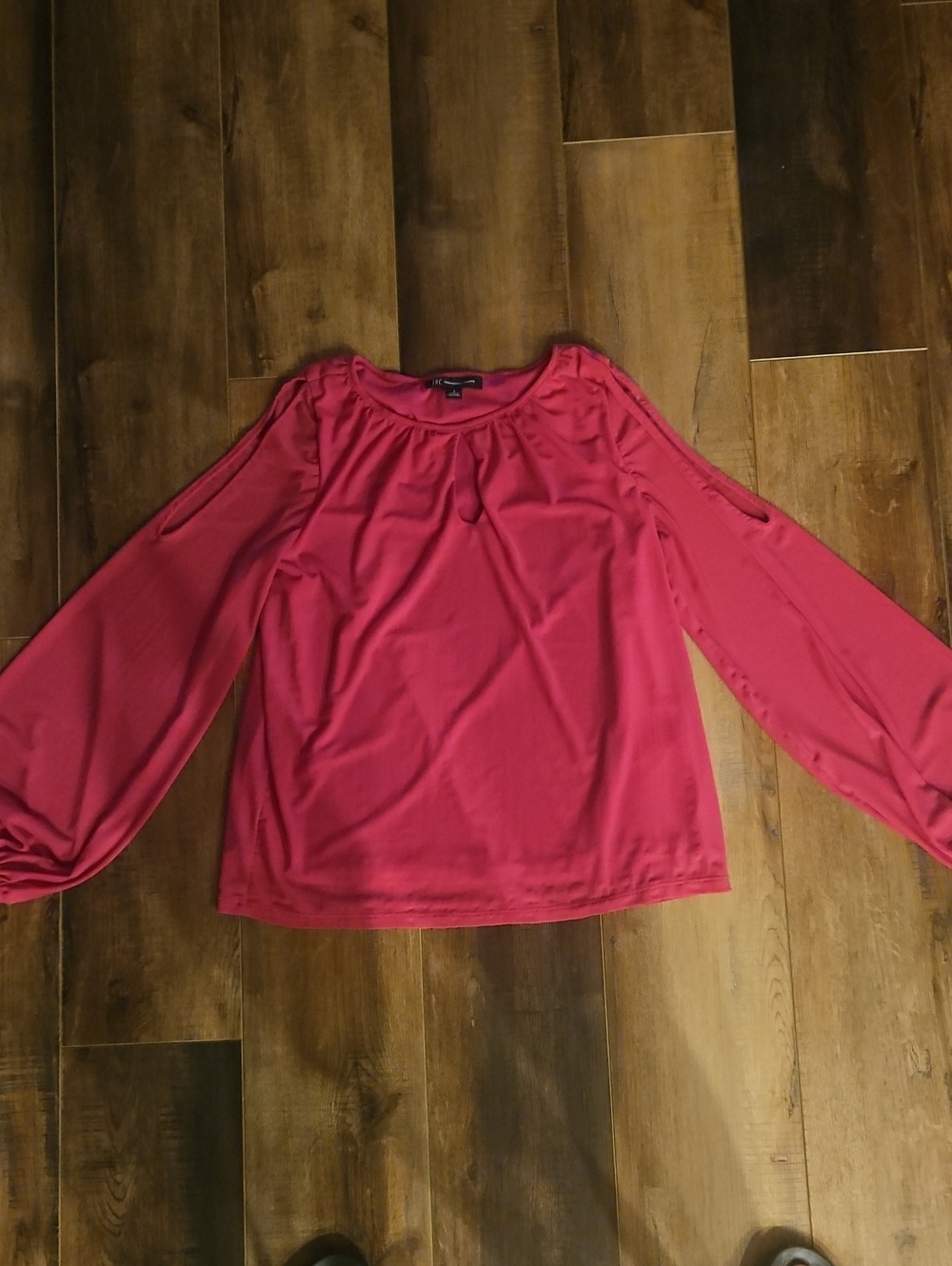 INC Rose-Pink Cold-Shoulder Balloon Sleeve Blouse